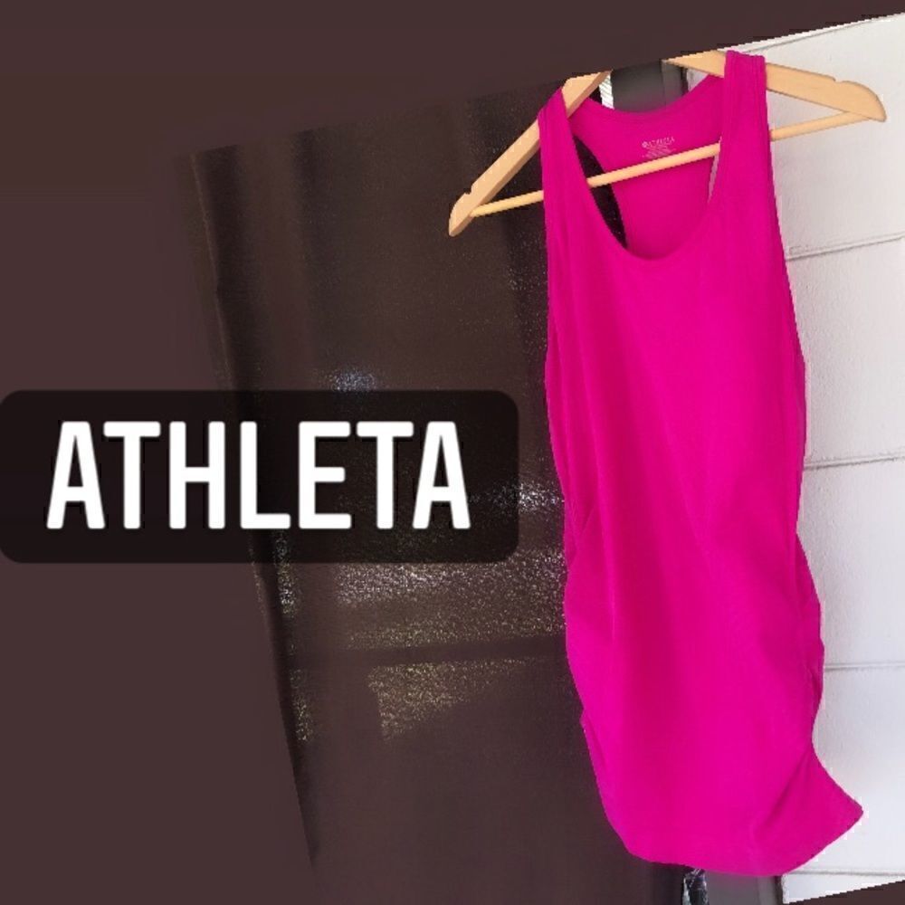 ATHLETA workout activewear sports pink tank top shirt tee Sz Small womens